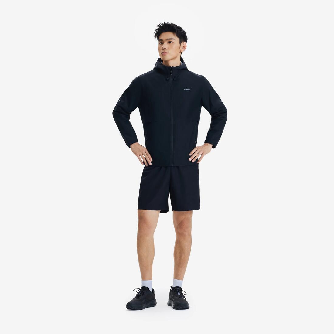 Veste imperméable run 100 homme noire