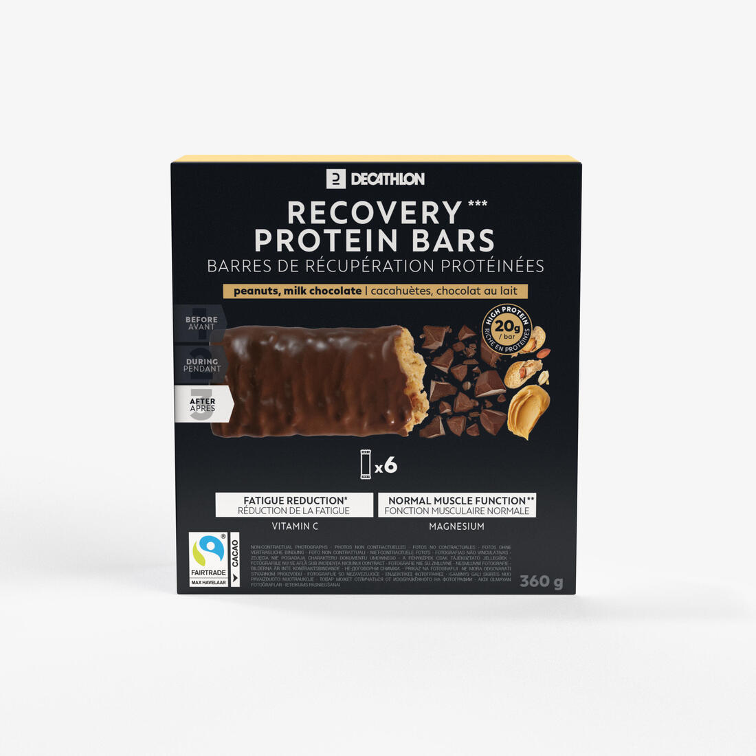 Barre protéinée de récupération chocolat au lait coco, x6