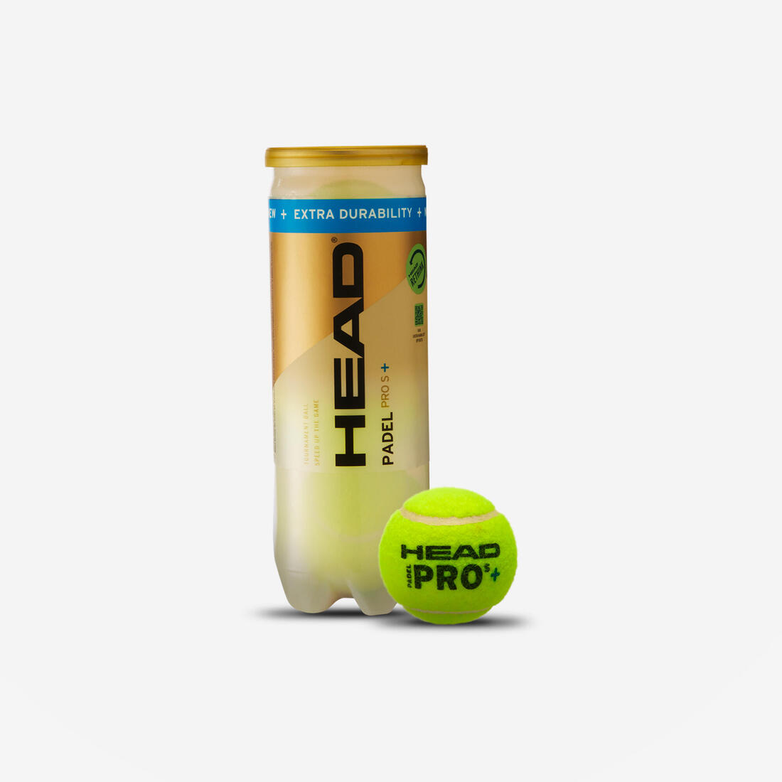 Tube de 3 balles de padel pressurisées - Head Padel Pro S +