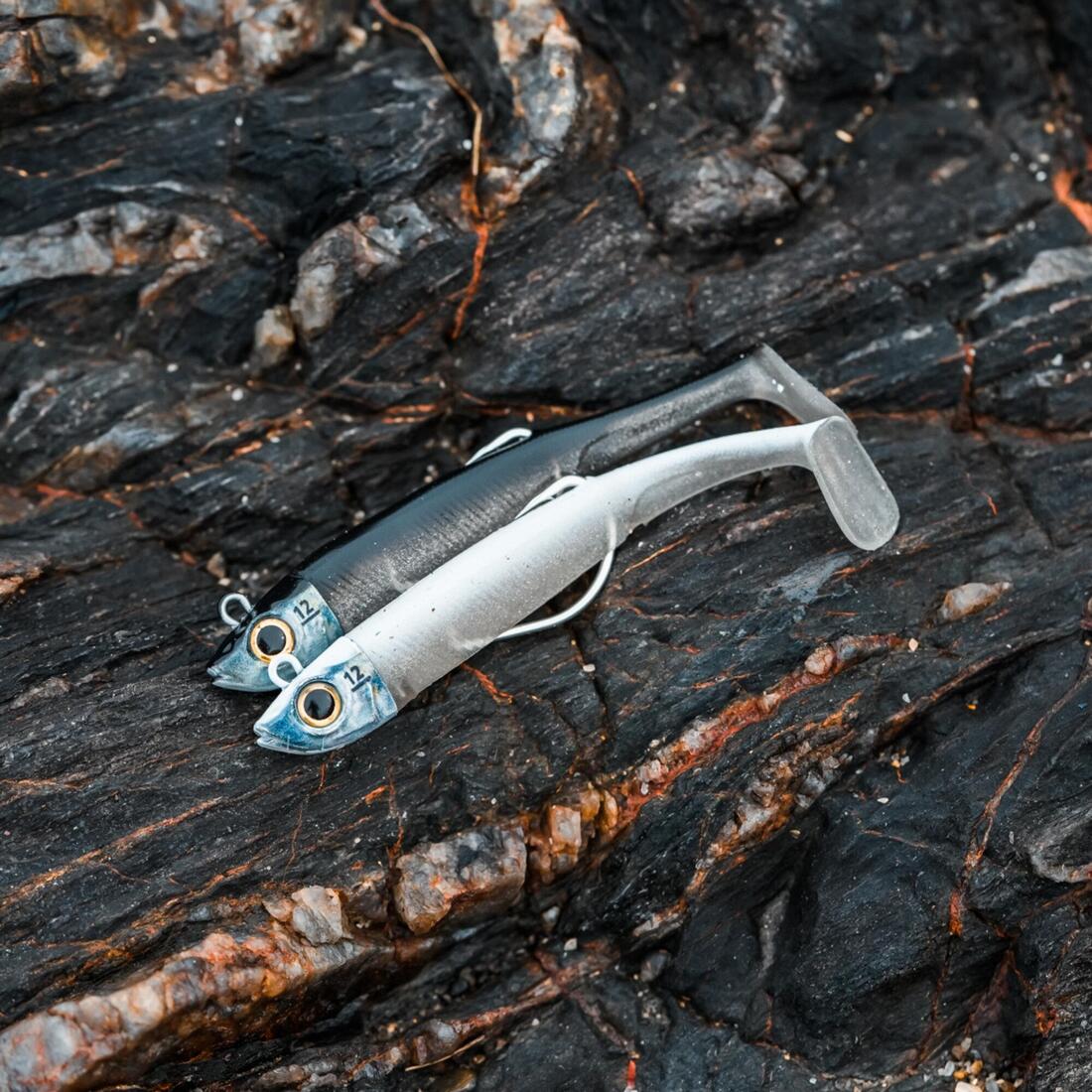 Kit leurres souples shad texan anchois ancho 120 12gr ayu en mer