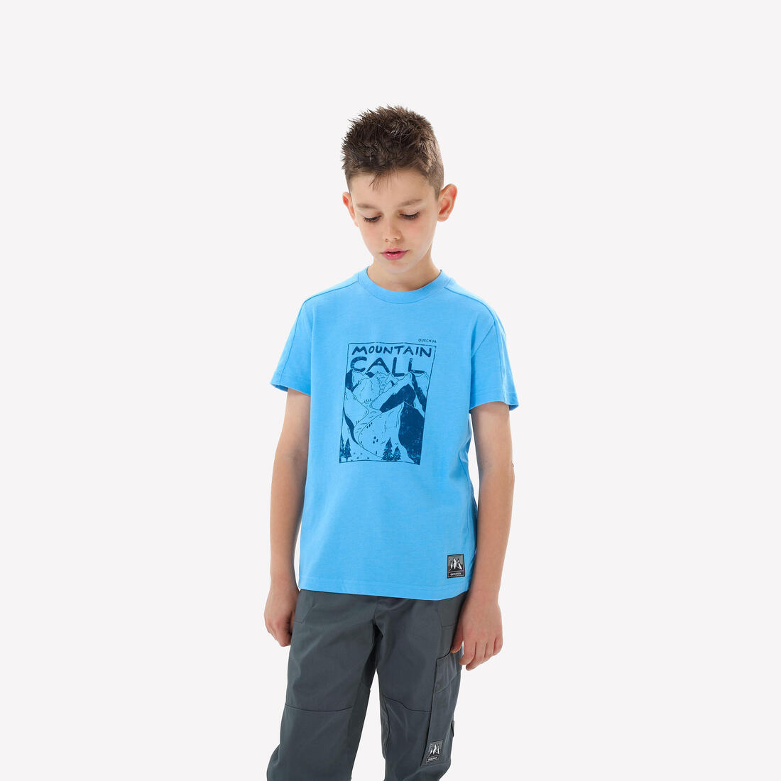 T-shirt de randonnée enfant 7-15 ans, NH100 – bleu bleuet