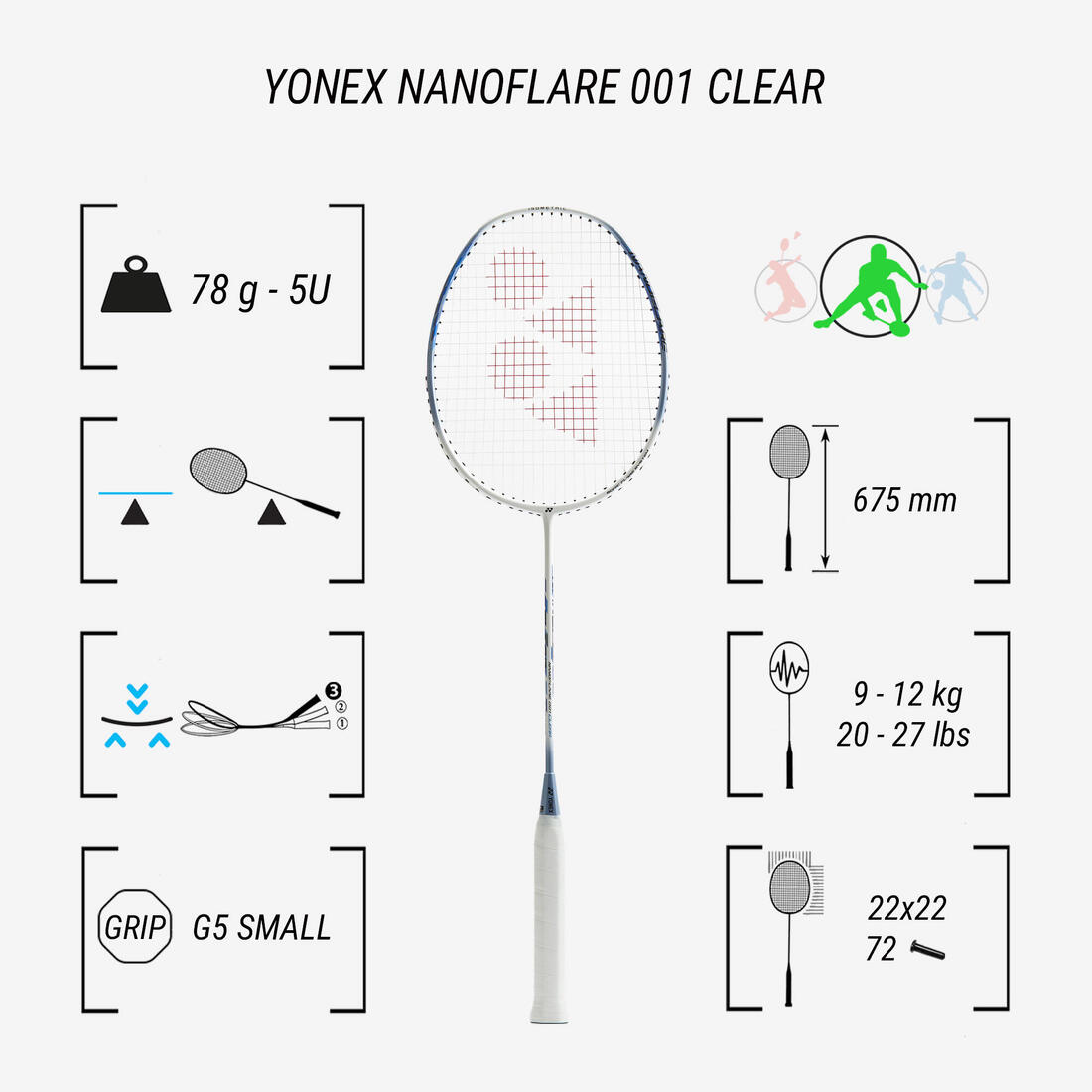 Raquette de badminton, Nanoflare 001 Clear