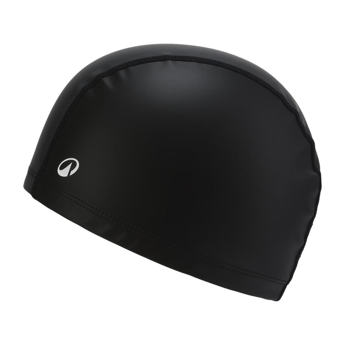 Bonnet de bain en maille enduite taille L, noir