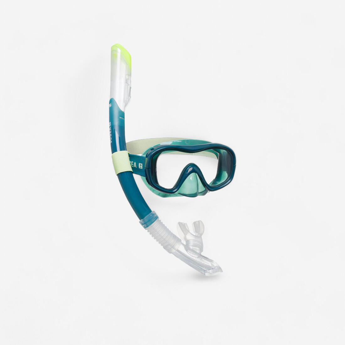 Kit de snorkeling masque 100 COMFORT tuba DRYTOP Adulte Vert avec sac