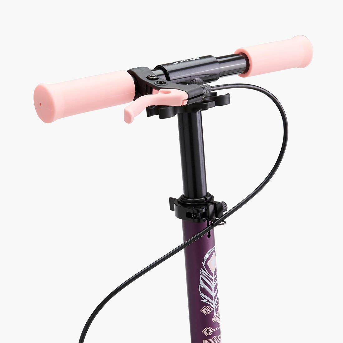 Trottinette enfant mid5 avec frein au guidon et suspension violette