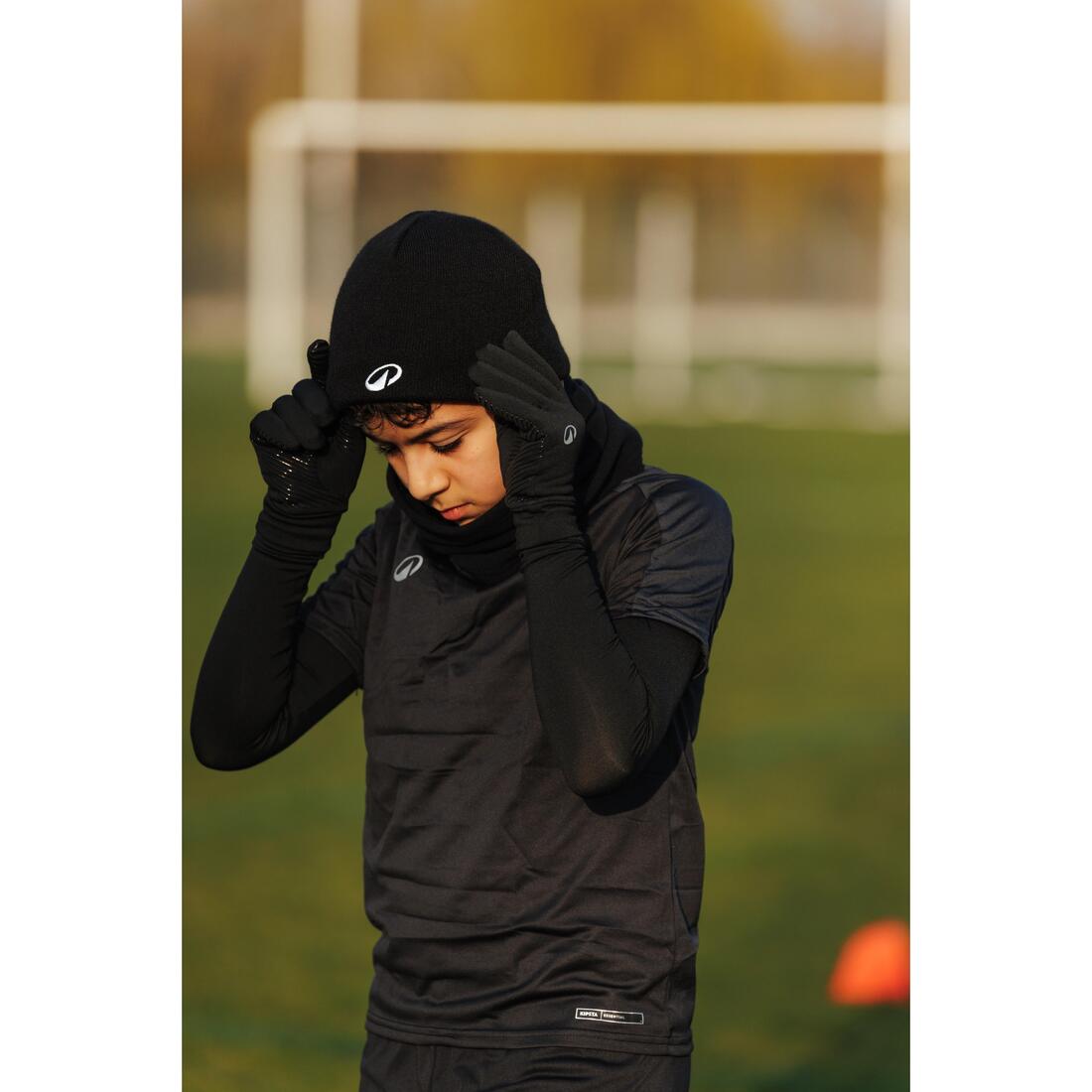 Cache-cou enfant football keepwarm noir