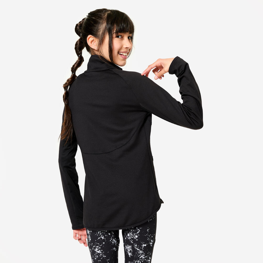 Veste de sport cintrée fille, vnoir