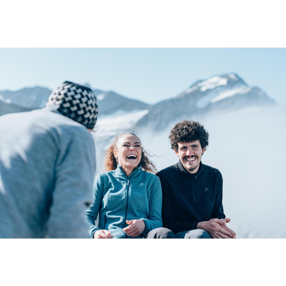 Polaire de randonnée montagne homme, MH100 demi zip