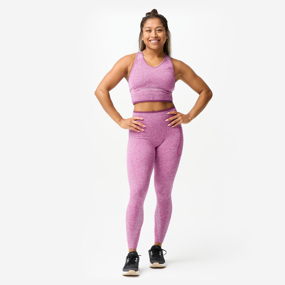 Débardeur seamless de musculation femme, violet foncé