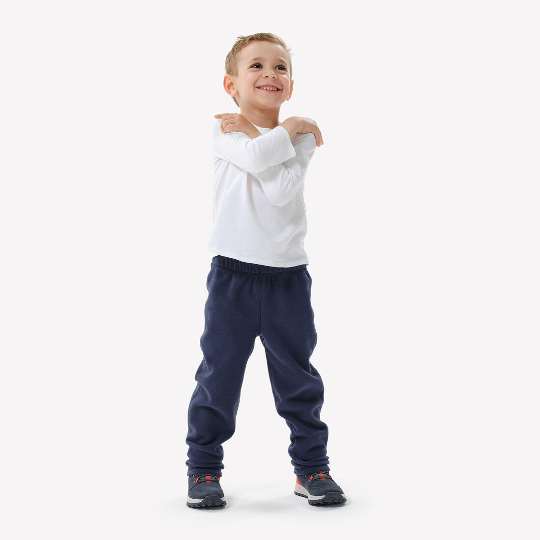 Pantalon polaire de randonnée enfant 2-6 ans, MH100 bleu marine