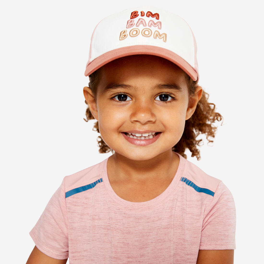 Casquette multisport ajustable bébé mixte, Rose blanc terracotta