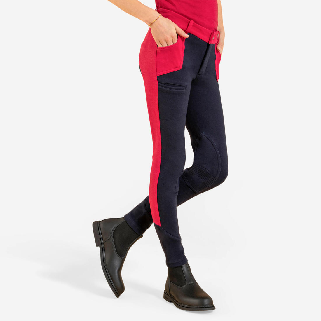 Pantalon équitation  Enfant - 120 marine et turquoise