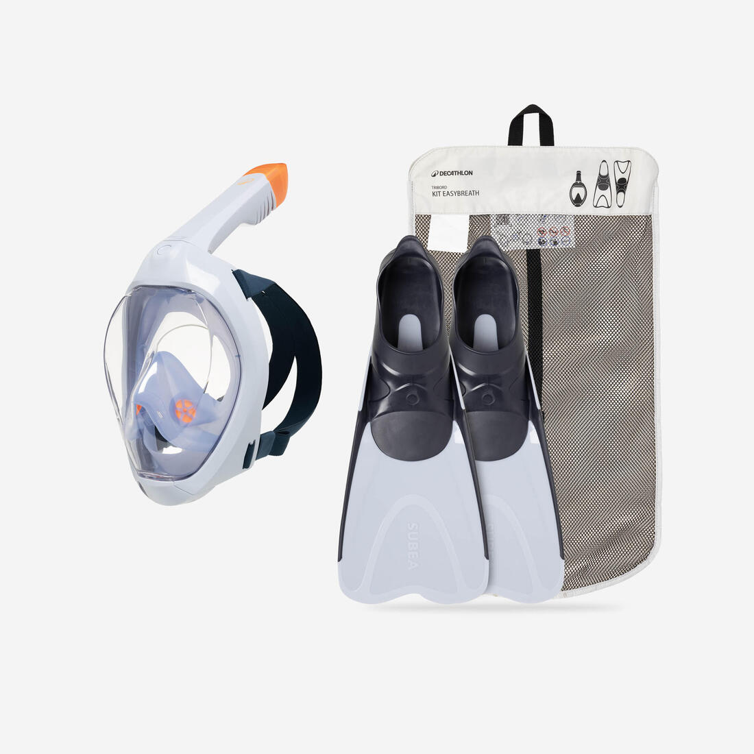 Kit de snorkeling masque Easybreath palmes Adulte, Kit EASYBREATH