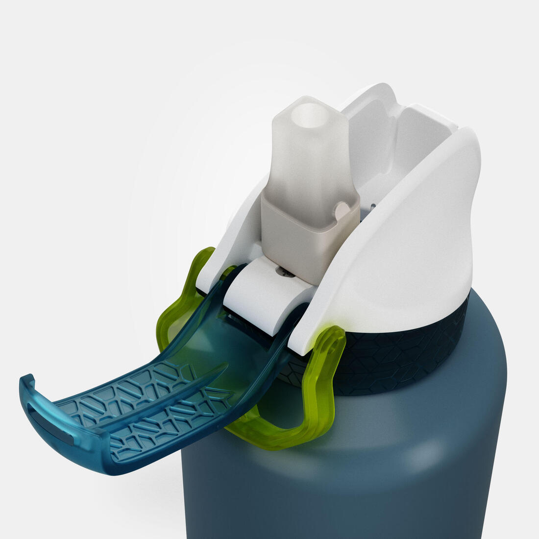 Gourde alu enfant 0,6L, bouchon instantané, pipette et paille, en alu recyclé