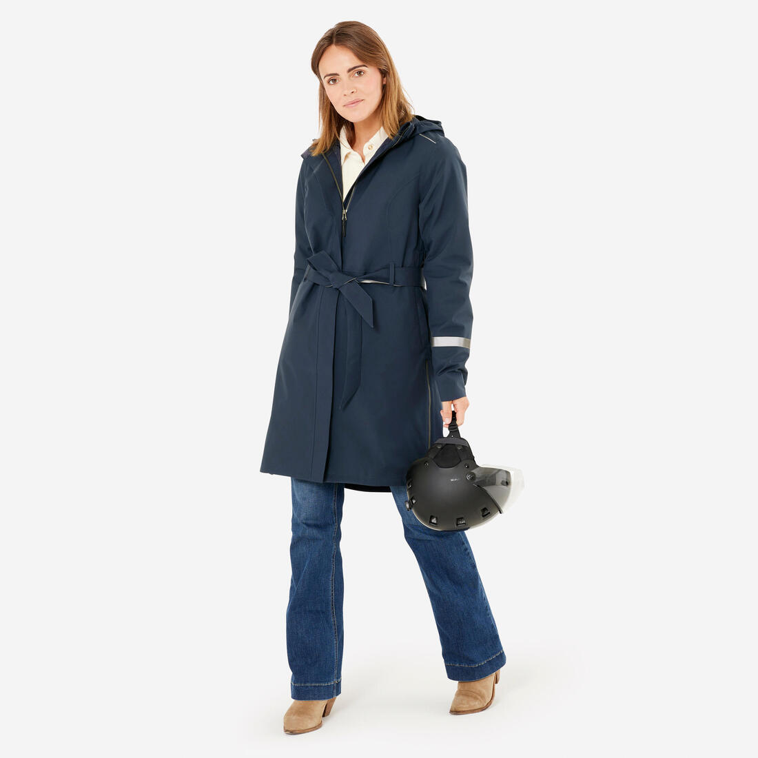 Trench femme imperméable avec capuche - vélo ville