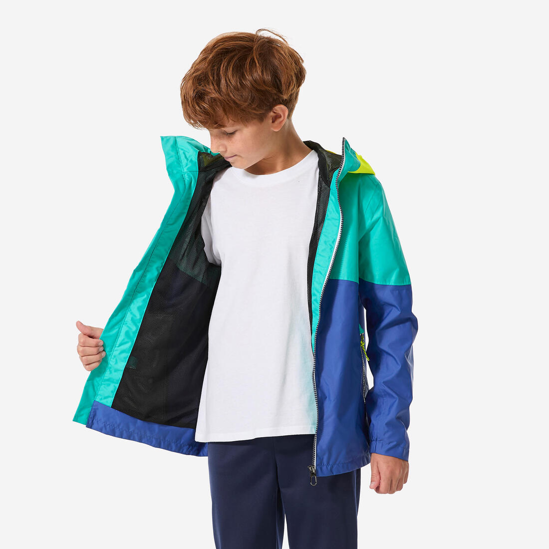 Veste imperméable et coupe vent de voile enfant, 100 navy