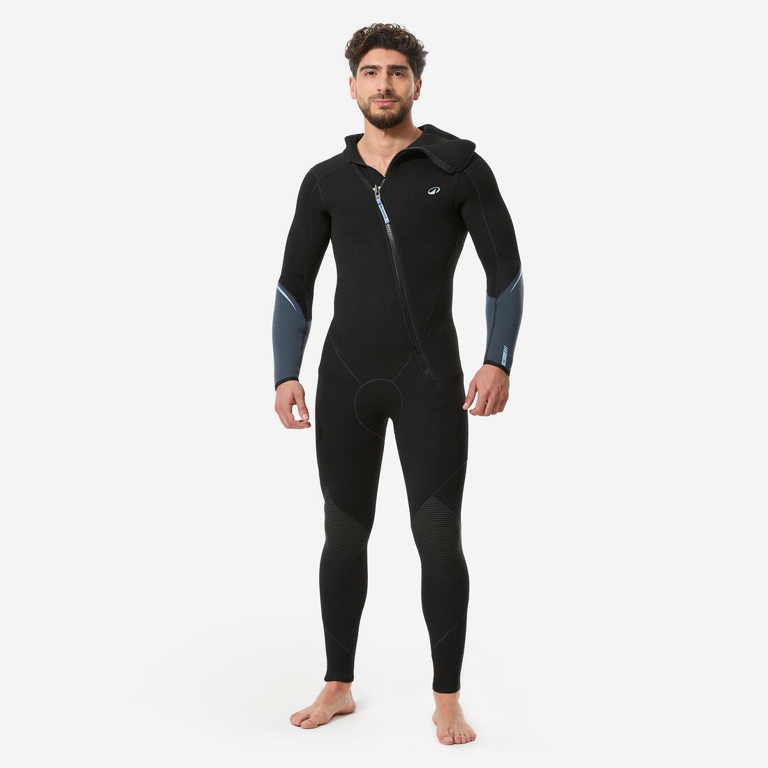 Combinaison de plongée 5mm à cagoule homme, SCD 500 Noir et bleu
