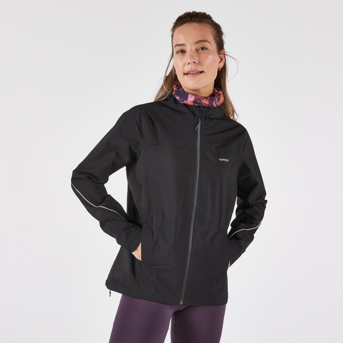 Veste running trail imperméable et respirante Femme, KIPRUN Run 500 aubergine