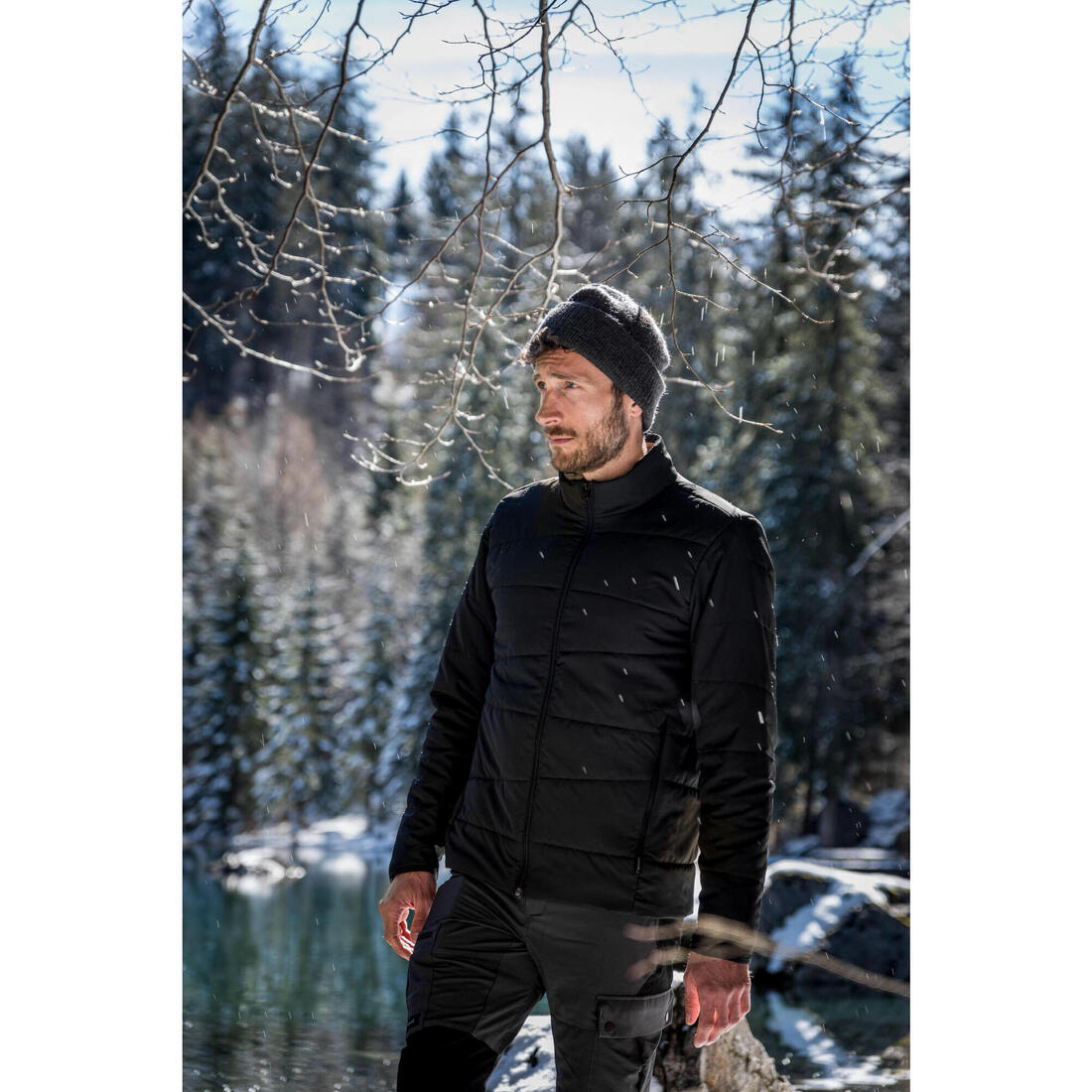 Doudoune de trek synthétique homme, MT50 0°C noir