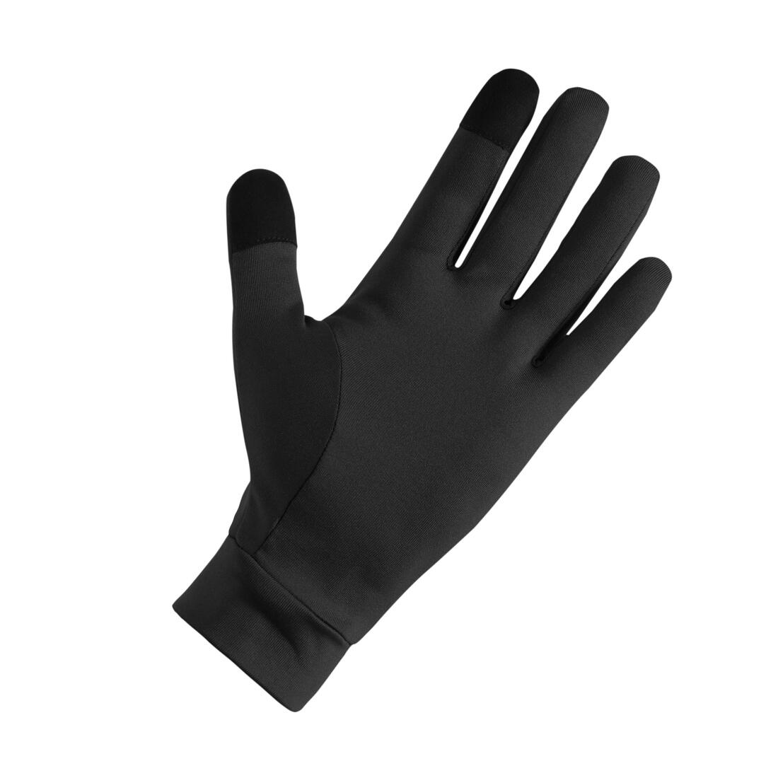 Gants de running tactiles adulte - kiprun  warm+ 500 v2 noir