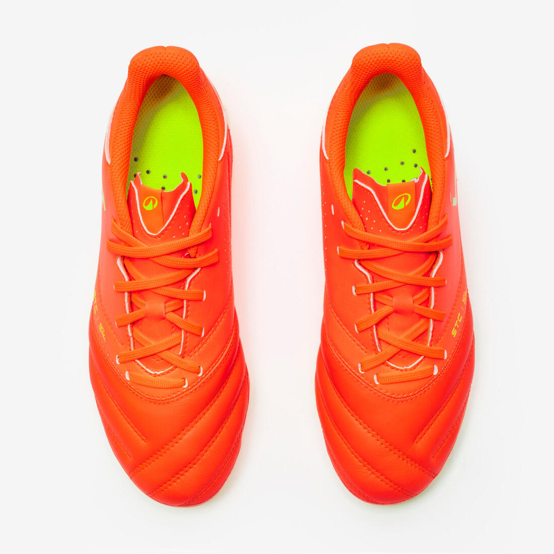CHAUSSURES DE FOOTBALL ENFANT EN CUIR ET A LACETS VIRALTO II FG ACID RED