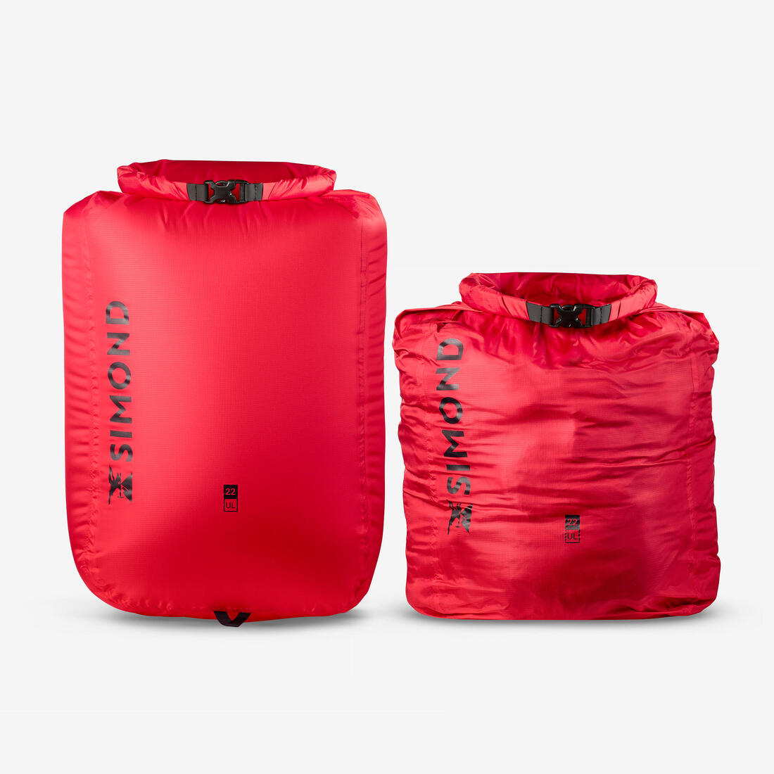 Sac de compression imperméable 22 litres (IPX5), ultra léger , rouge