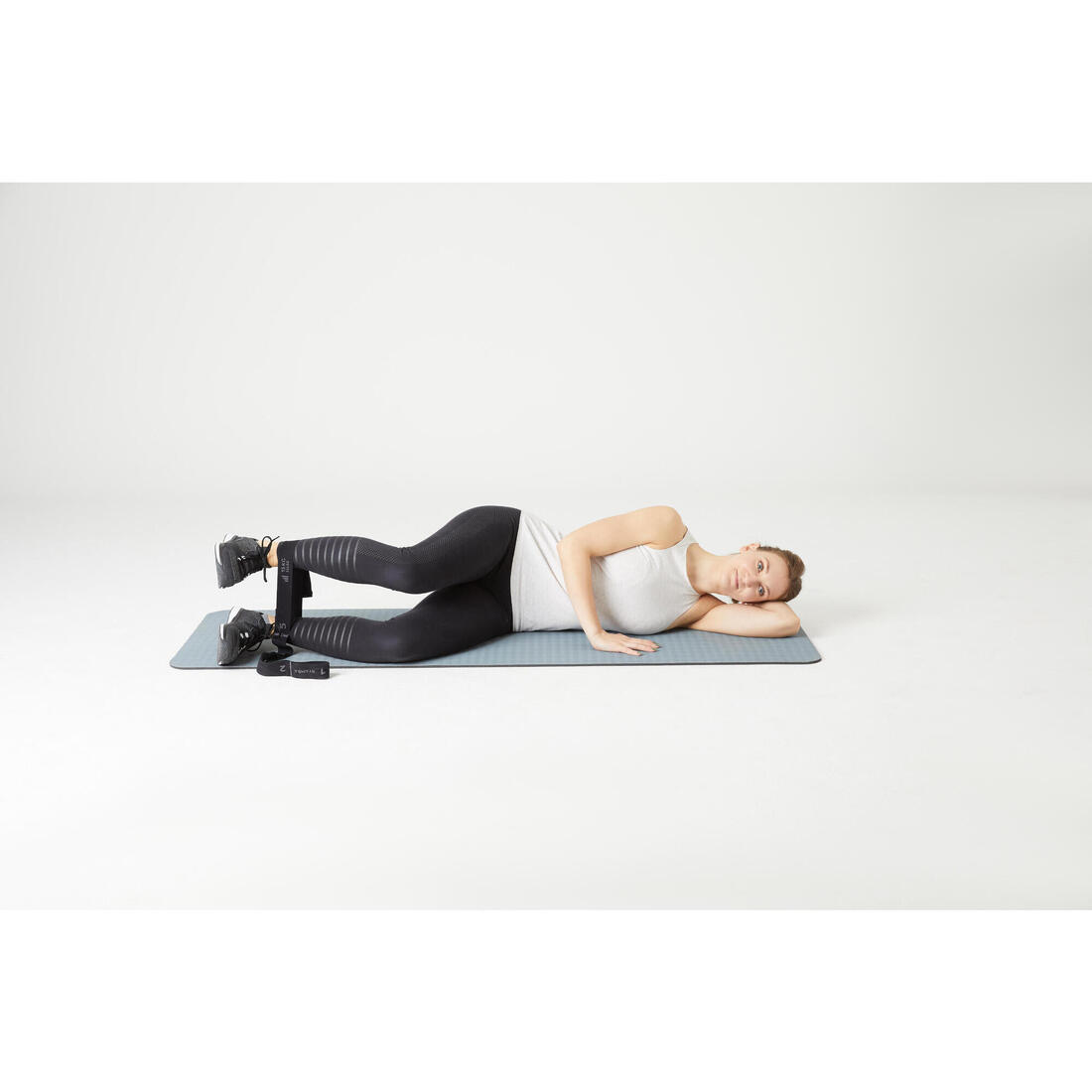 Bande élastique fitness résistance 15 kg Textile - Noire