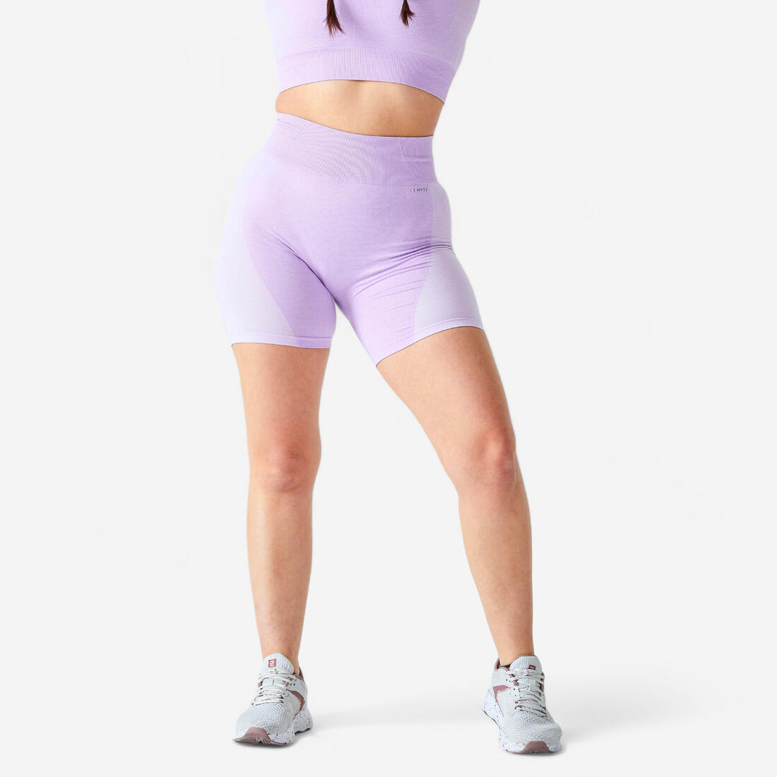 Short de fitness seamless et taille haute – violet lavande