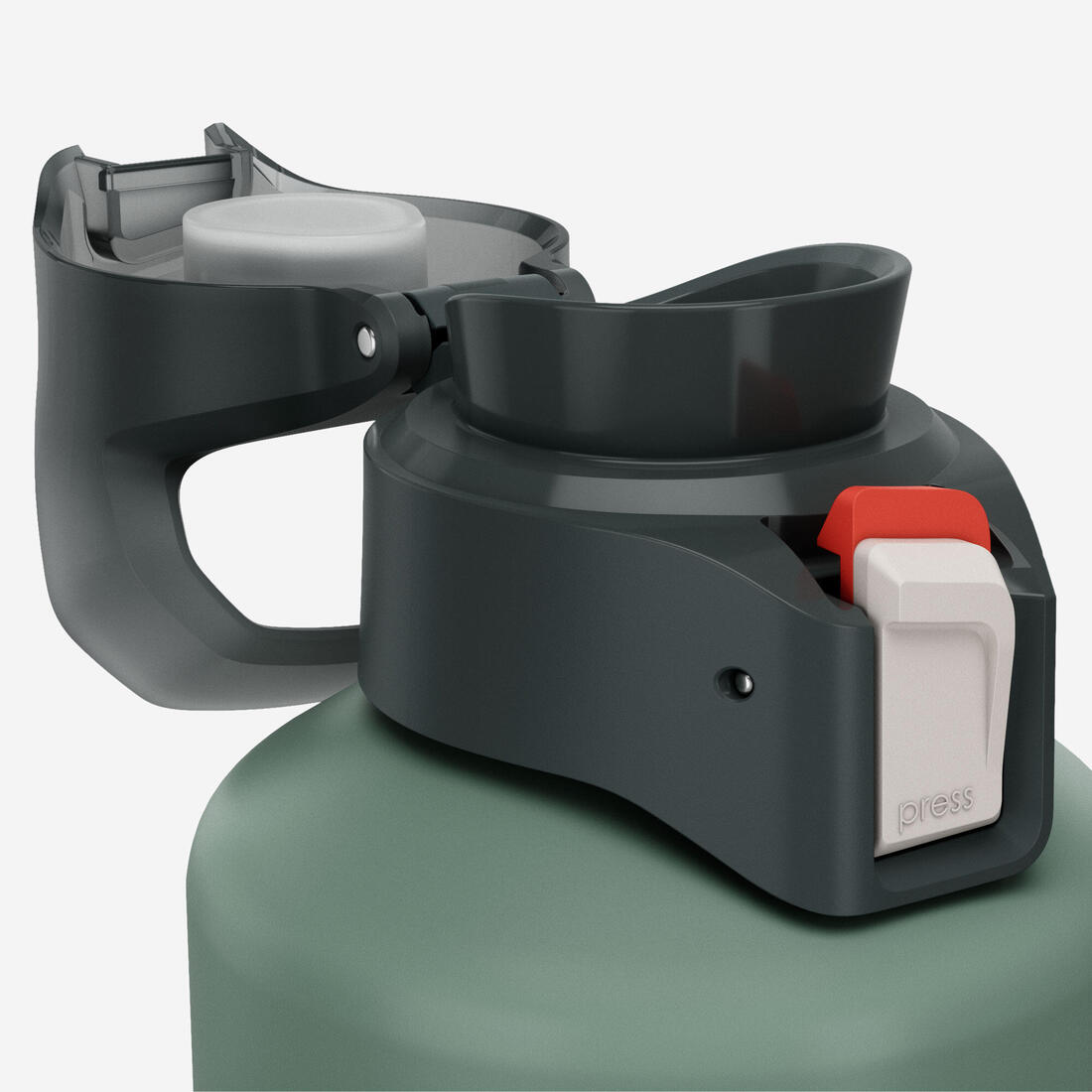 Gourde alu 1L avec bouchon instantané, composée à 100% d’alu recyclé