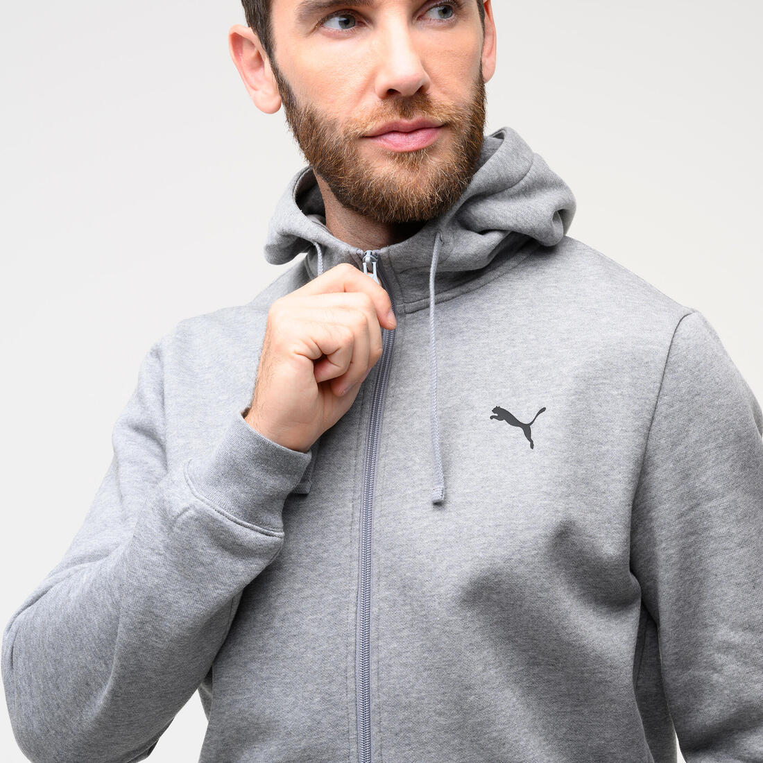 Sweat à capuche zippé homme, gris