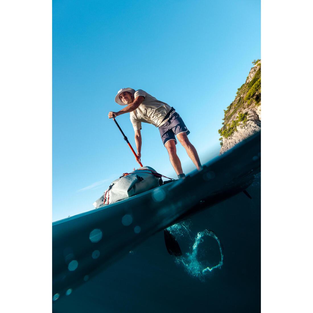 Pagaie de stand up paddle 500 en 3 parties - 170-210 cm fibre et