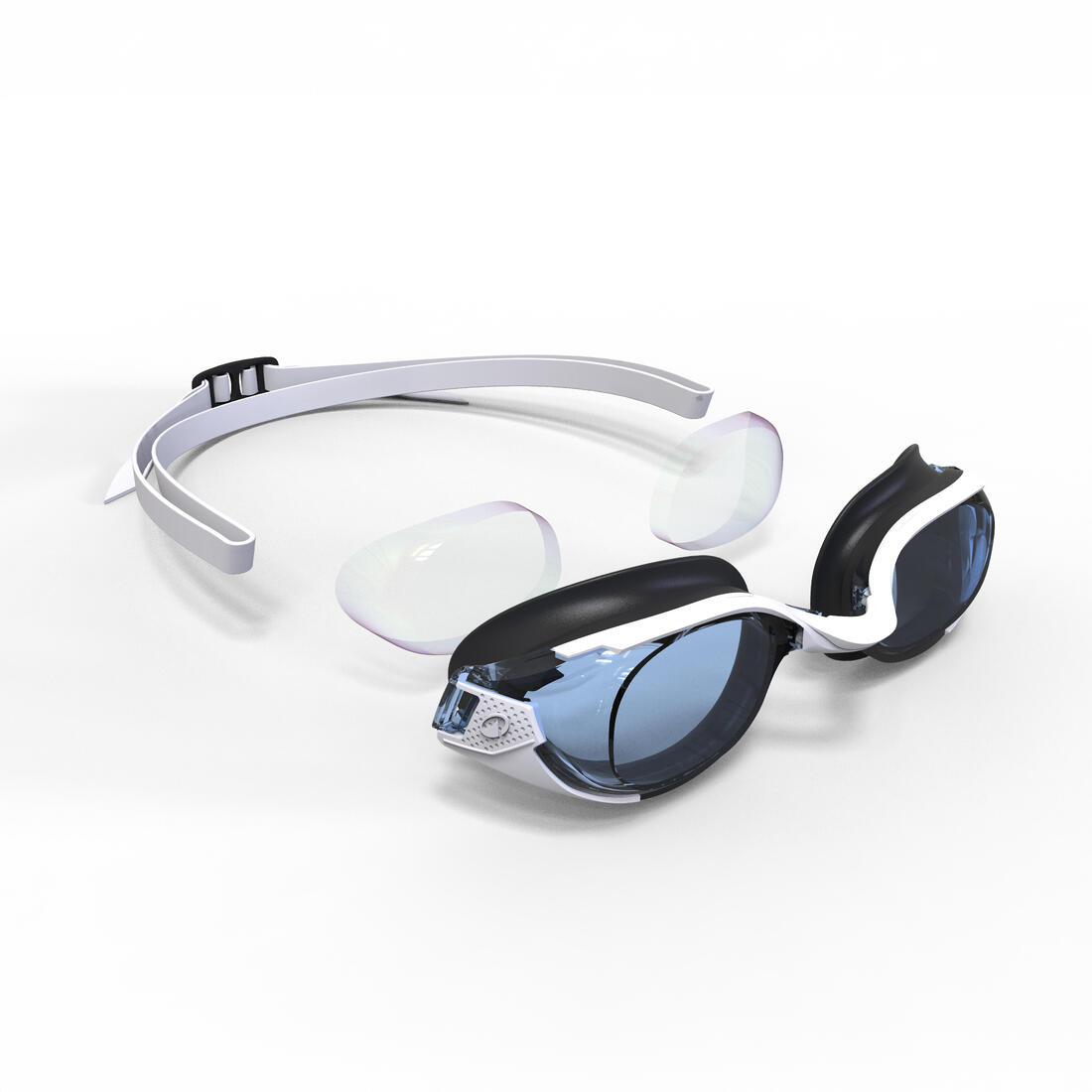 Lunettes de natation Taille Unique - Bfit blanc teintés bleus - Nouvel anti-buée