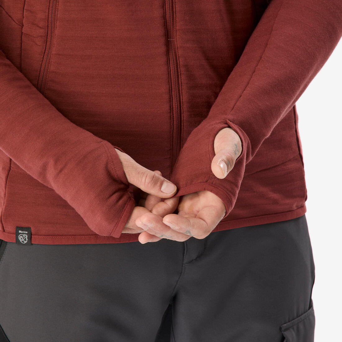 Pull technique à capuche en laine mérinos homme, Resist