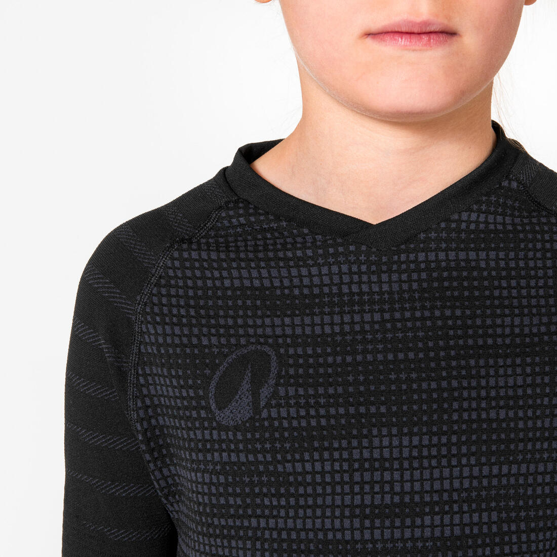 SOUS-VETEMENT THERMIQUE HAUT MANCHES COURTES  ENFANT NOIR KEEPDRY 500