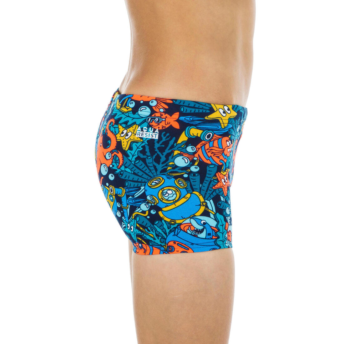Maillot boxer de bain natation Garçon enfant - 500 Fitib all marin