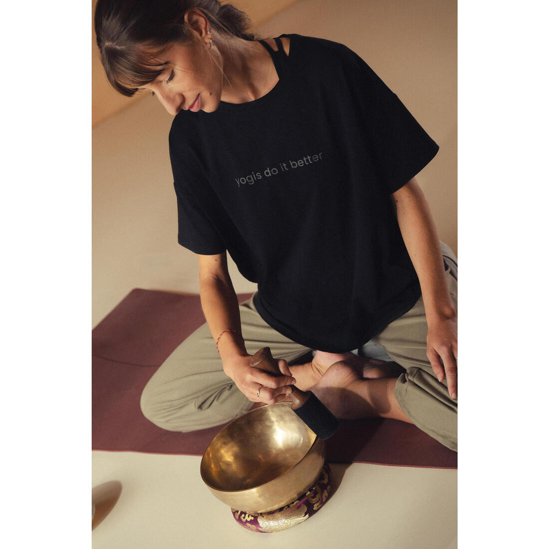 T-shirt manches courtes de yoga femme