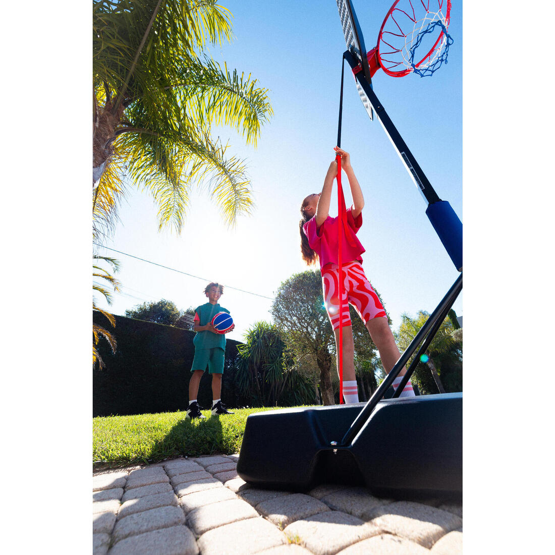 Panier de basket Enfant Dunk sur pied réglable 1,60m à 2,20m - K900