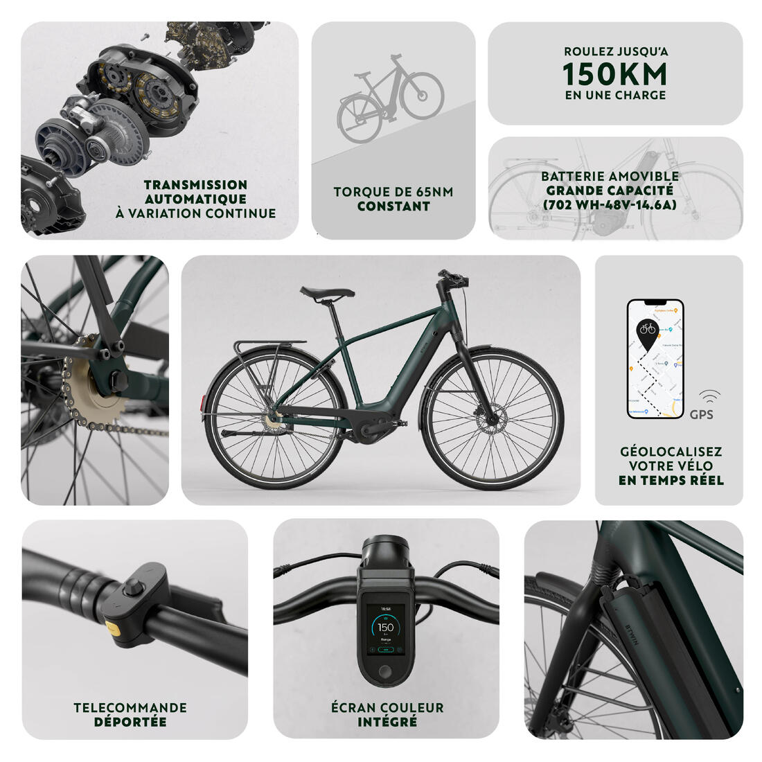 Velo ville electrique a moteur automatique owuru cadre bas ld 920 e