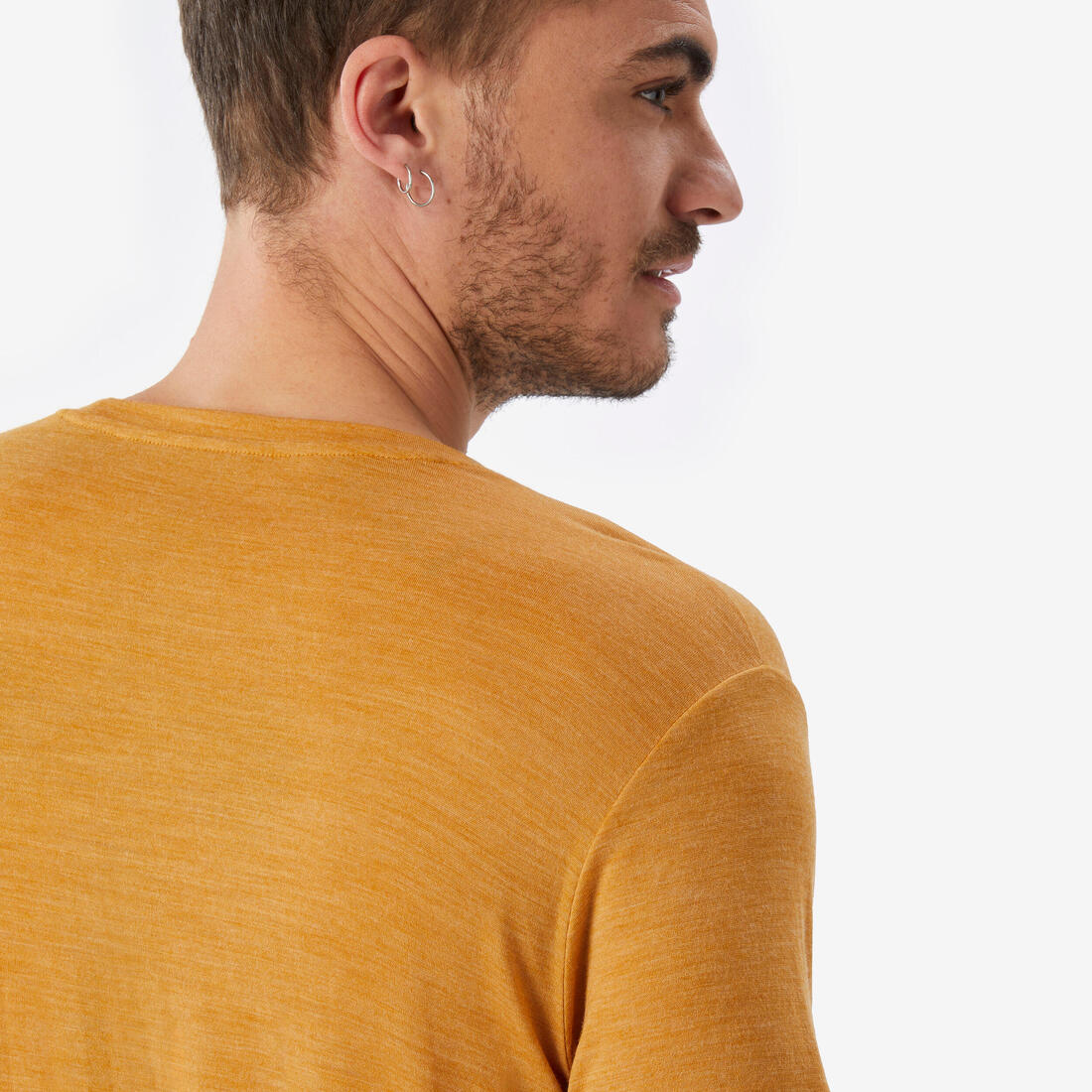 T-shirt de trek voyage manches courtes laine mérinos Homme - TRAVEL 500