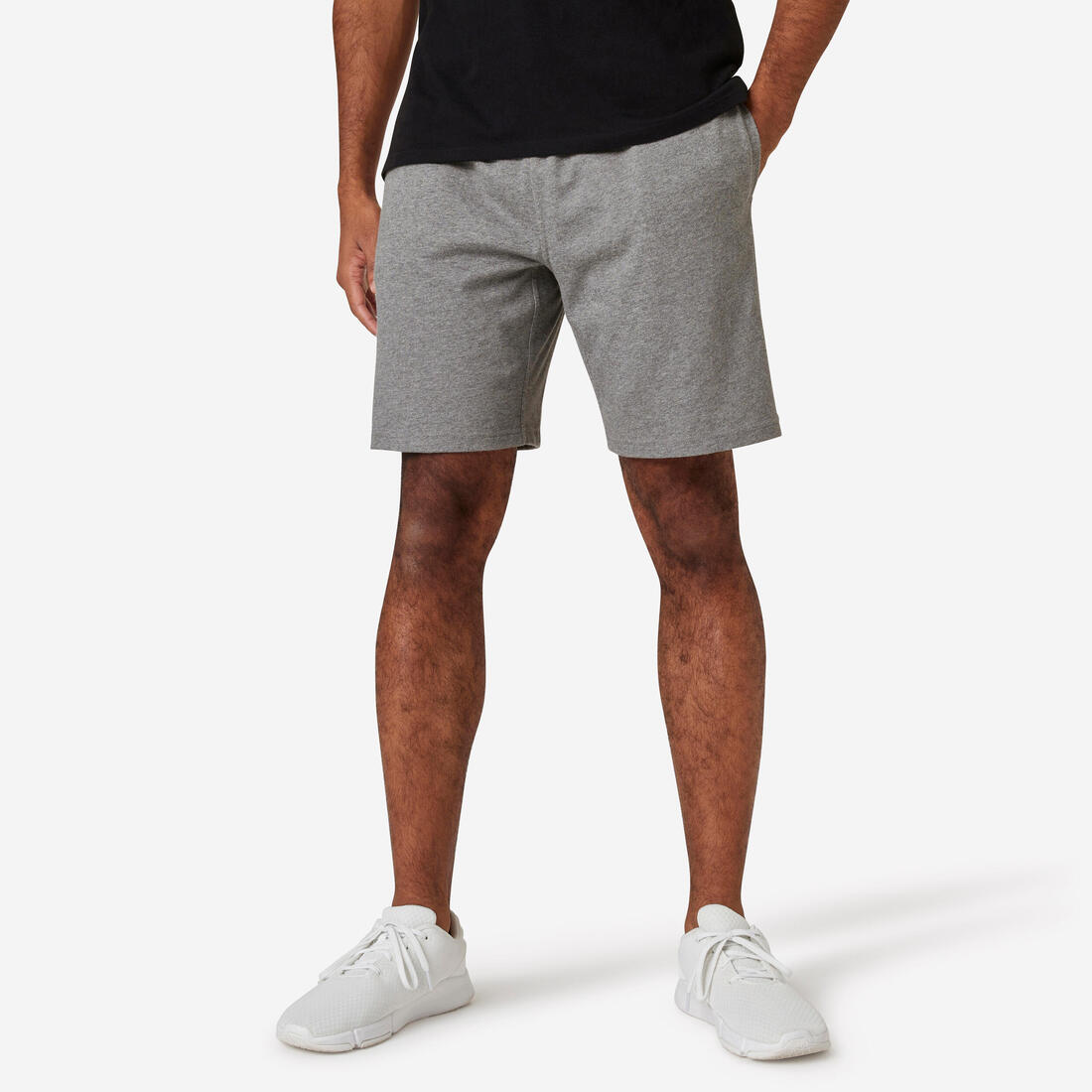 Short en coton homme, gris