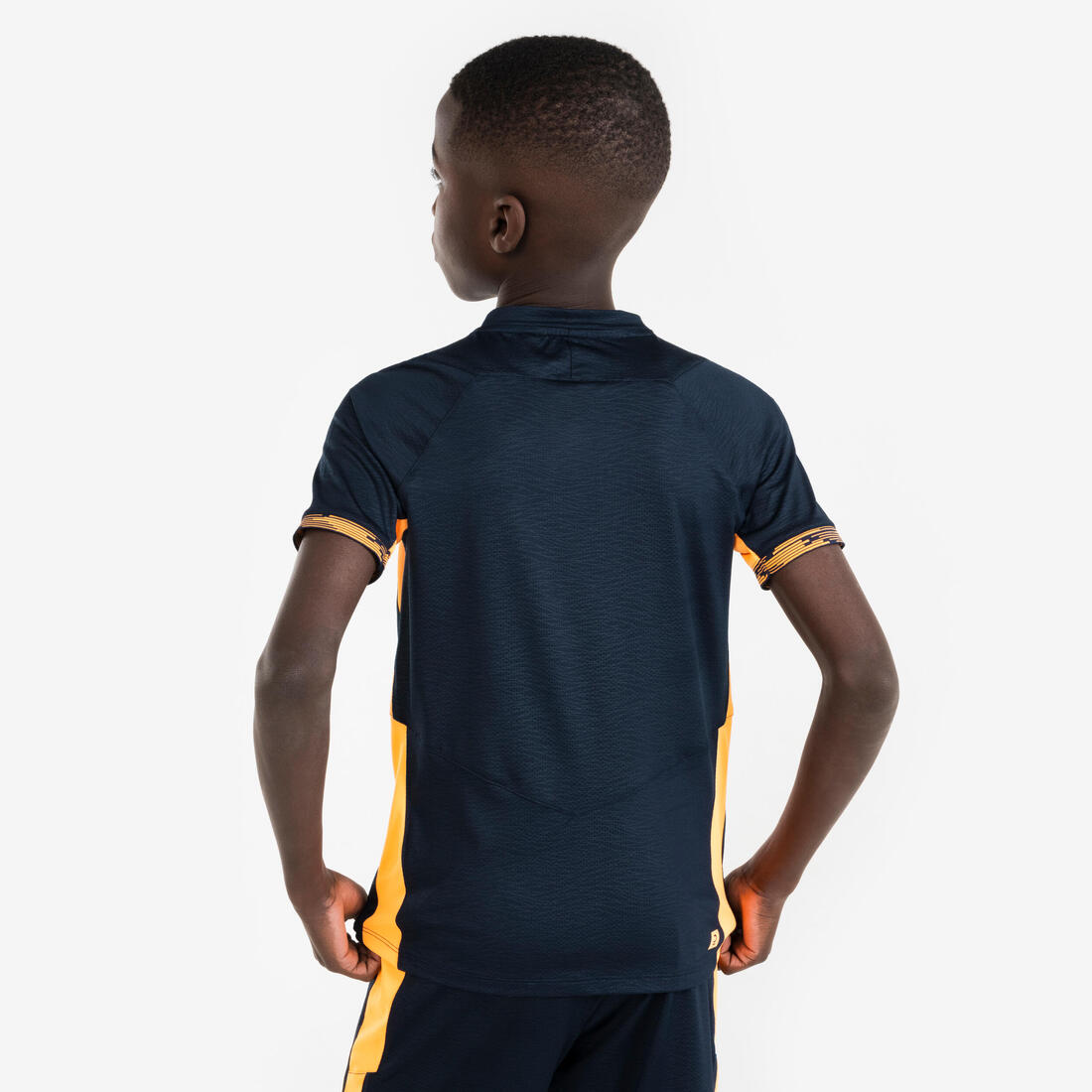 Maillot de football CLR manches courtes Enfant Orange et Marine