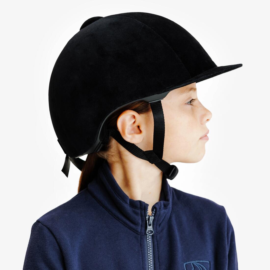 Casque équitation adulte et enfant - 140 velours noir