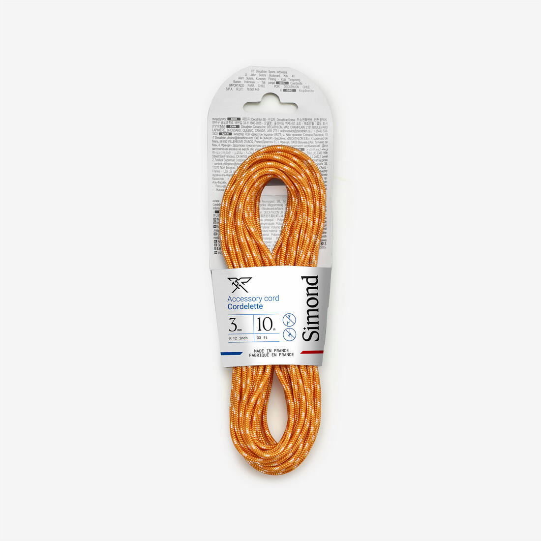 Cordelette d'escalade et d'alpinisme 3 mm x 10 m