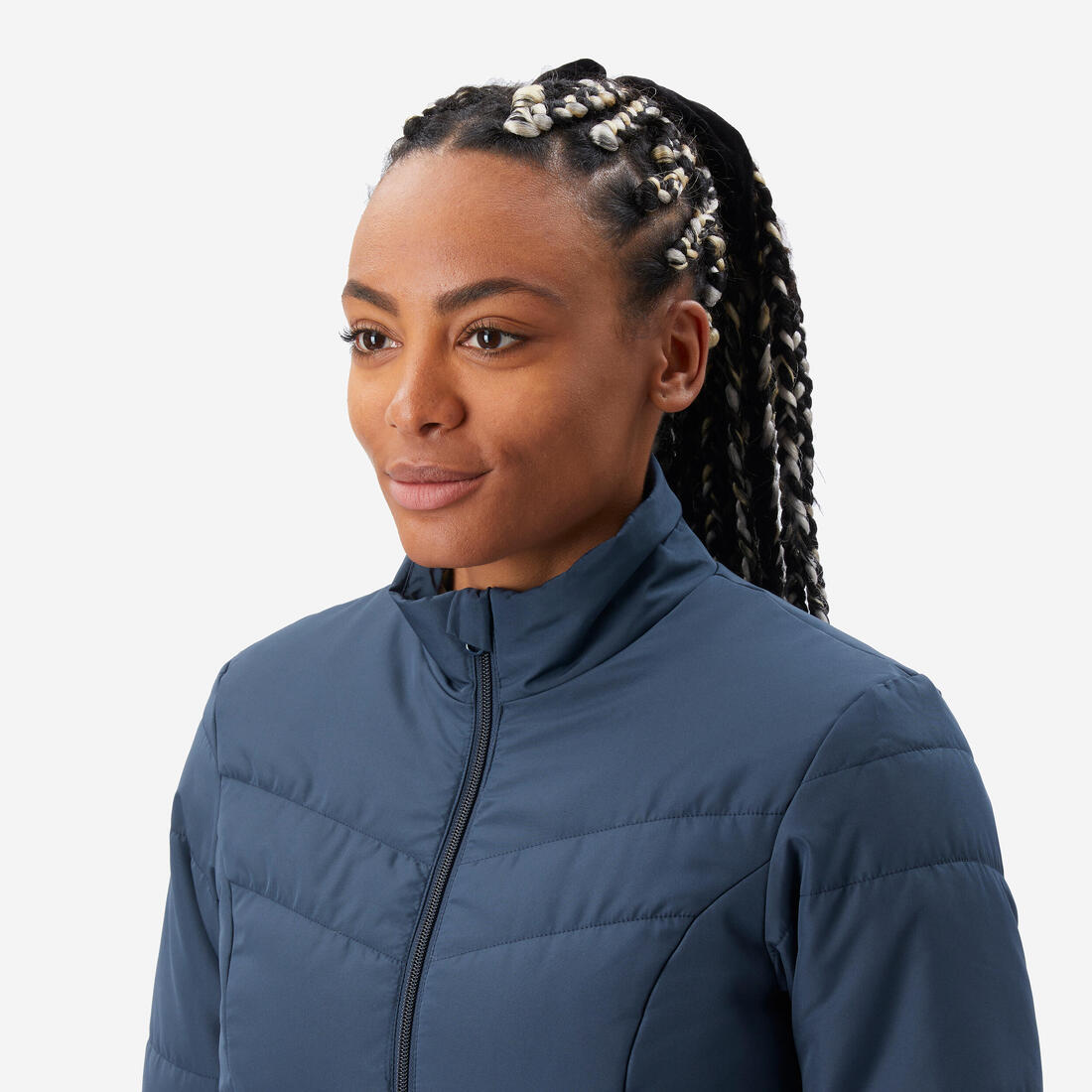 Doudoune de trek synthétique femme, MT50 5°C bleu