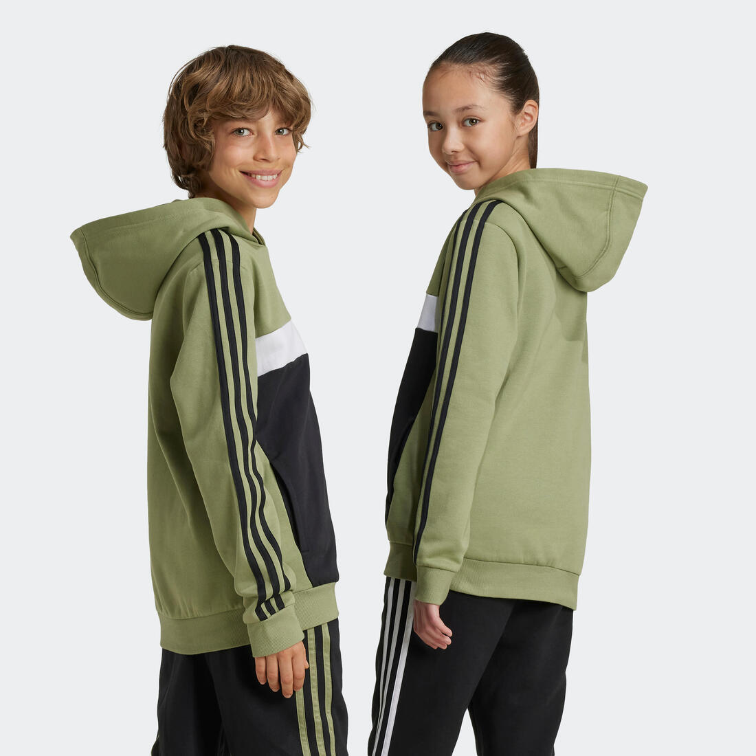 Sweat à capuche Adidas enfant - Vert et noir