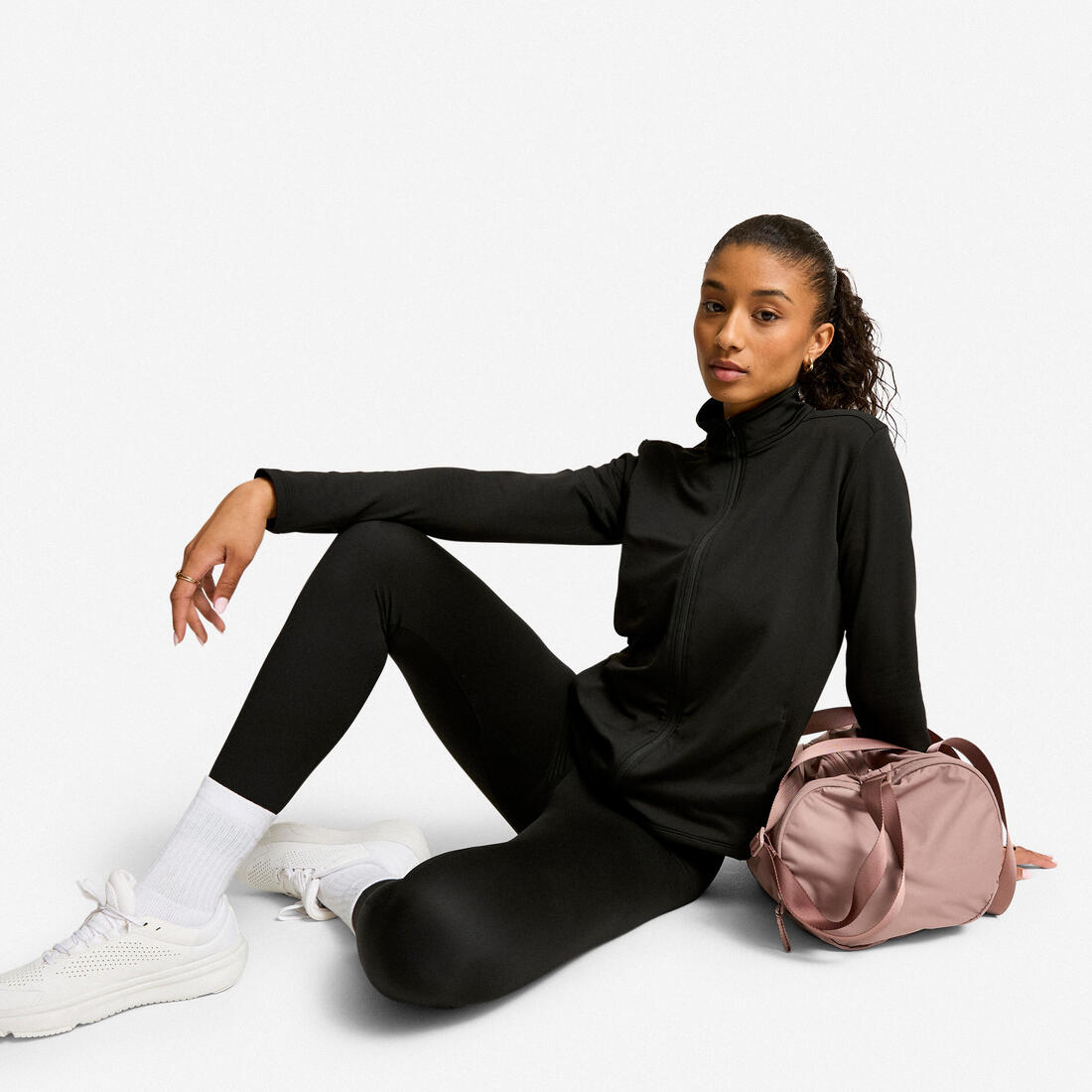 Veste de sport polaire femme, noir