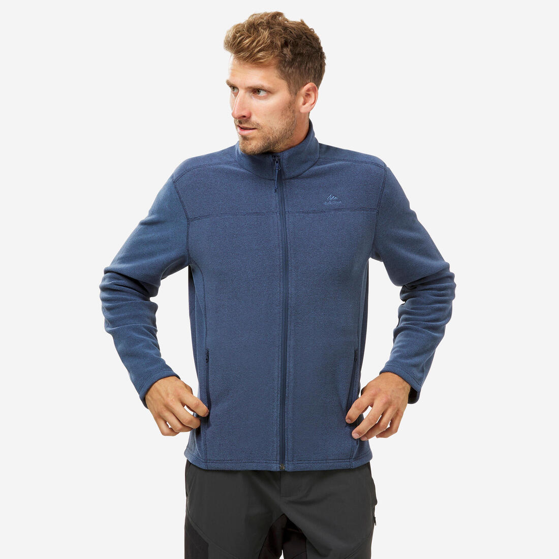 Polaire de randonnée montagne homme, MH100 full zip – bleu marine