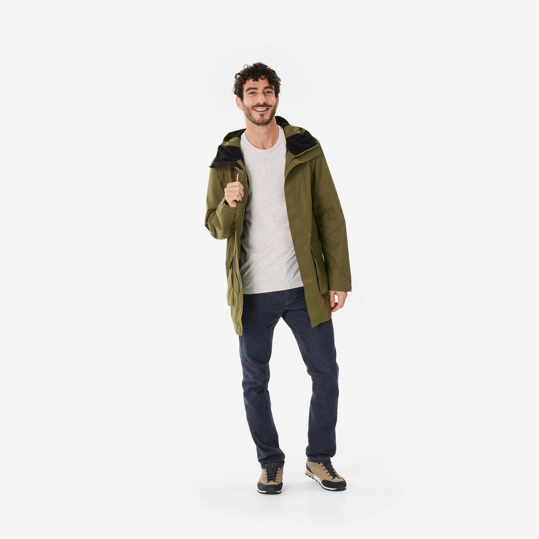 Veste de randonnée imperméable homme, NH500 Longue