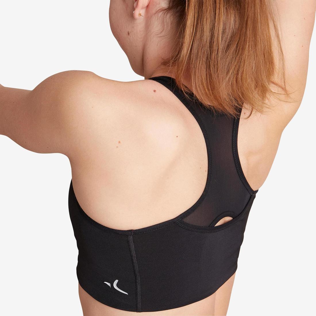 Brassiere gym noire fille 500