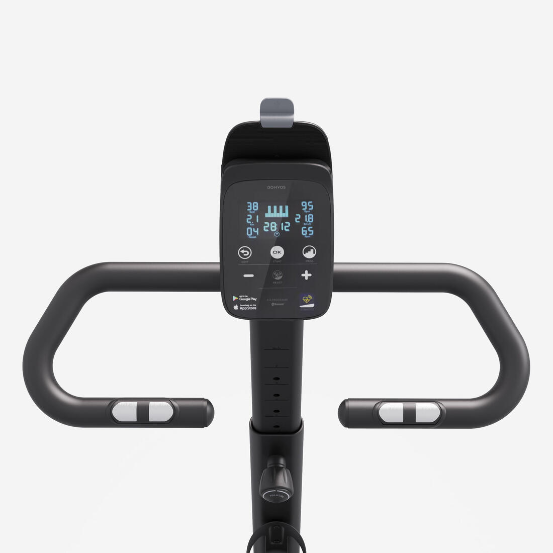 Vélo d'appartement avec résistance motorisée, EB520 B, garanti par Decathlon